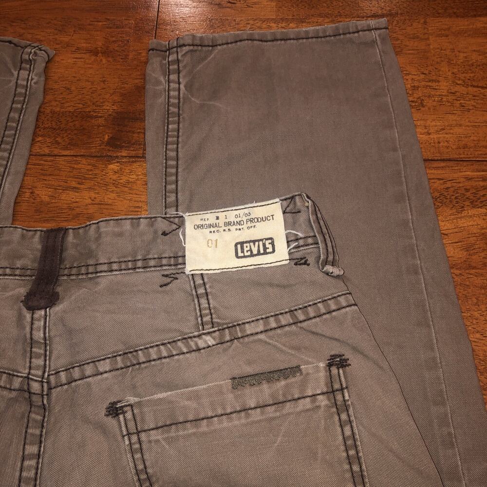 Levi's 701S Relaxed Straight Fit Jeans Tan Khaki W 34 X L 34 - Picture 3 of 15